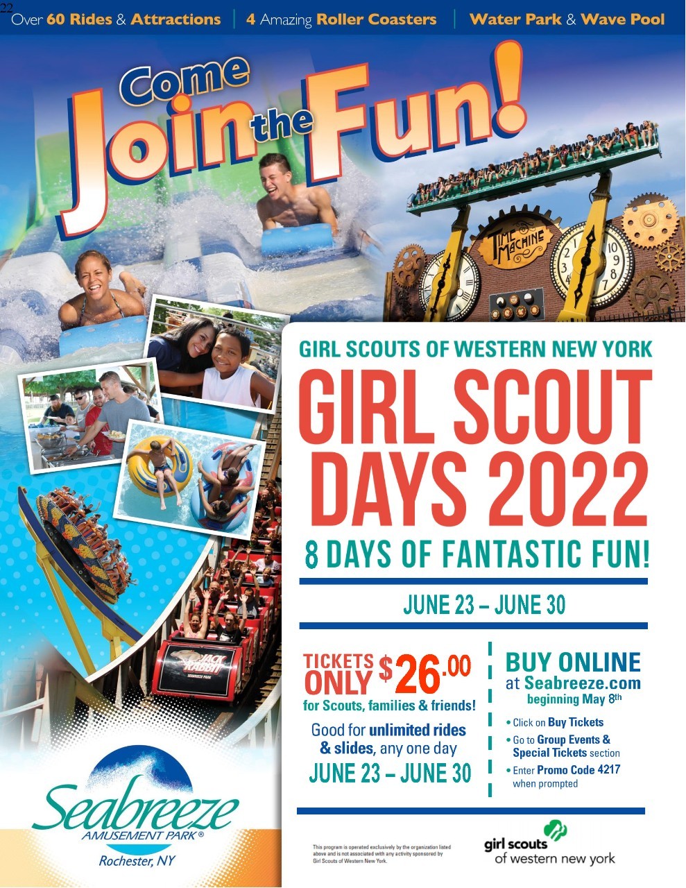 June 23 -30 2022 Girl Scout Days at Seabreeze